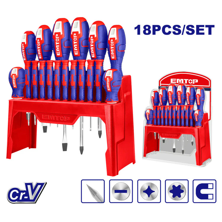 ست ۱۸ تیکه پیچ کشتی مختلط با استند مرتب امتاپ مدلESST1802