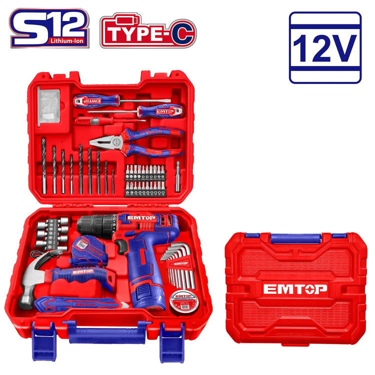ست دریل شارژی 96 پارچه 12 ولت امتاپ مدل EEDK09601