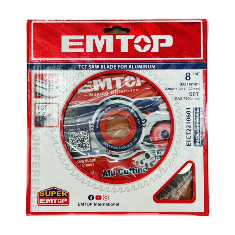 تیغ اره الماسه (TCT) آلومینیومبر ۲۱۰ میلیمتری امتاپ مدل ETCT2210601